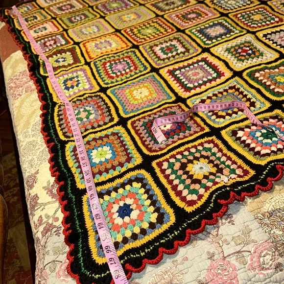 Handmade Knit MultiColor Afghan